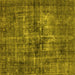 Square Machine Washable Oriental Yellow Industrial Rug, wshurb2897yw