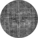 Round Oriental Gray Industrial Rug, urb2897gry