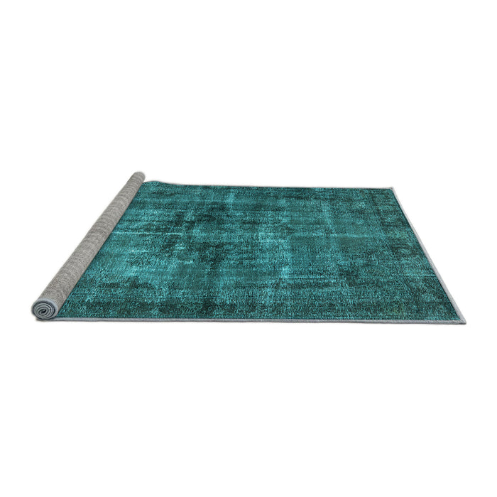 Sideview of Machine Washable Oriental Light Blue Industrial Rug, wshurb2897lblu
