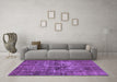 Machine Washable Oriental Purple Industrial Area Rugs in a Living Room, wshurb2897pur