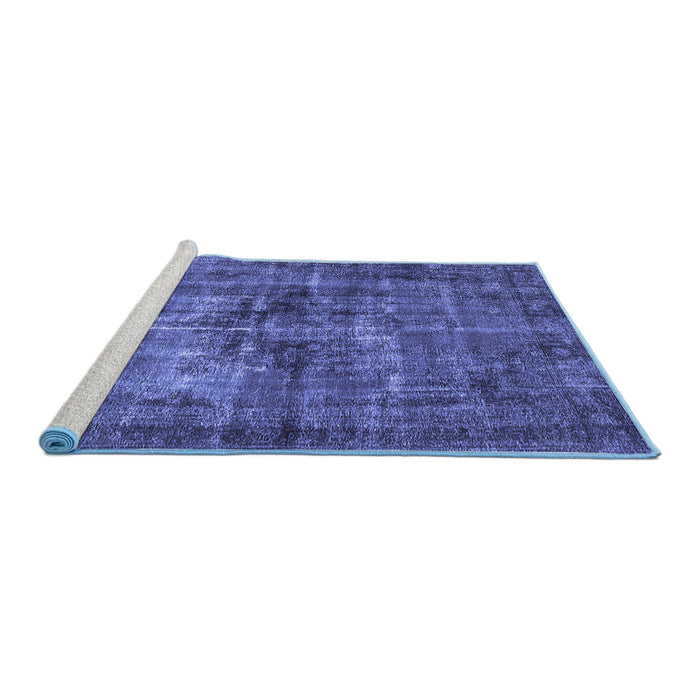 Sideview of Machine Washable Oriental Blue Industrial Rug, wshurb2897blu