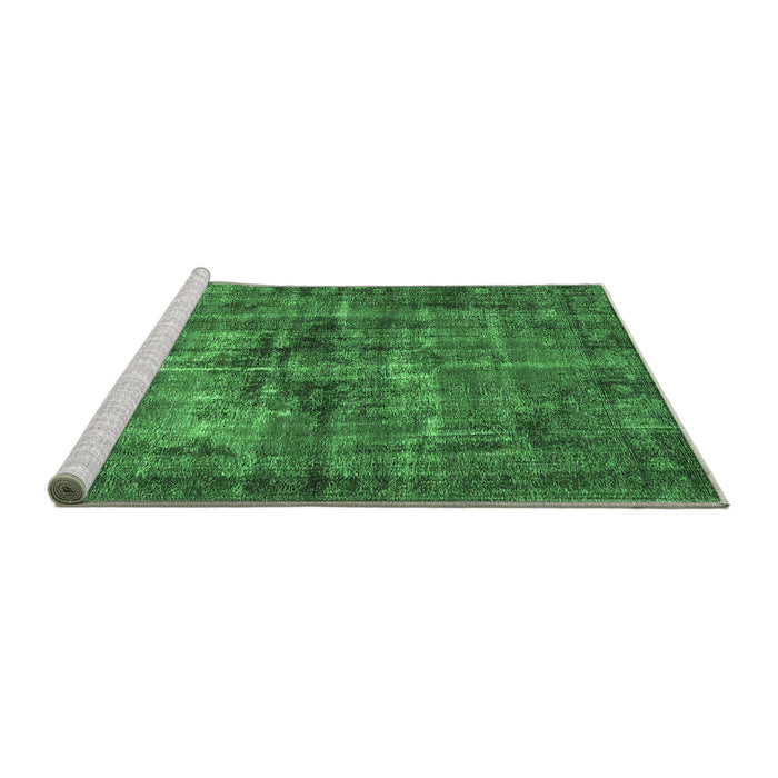Sideview of Machine Washable Oriental Emerald Green Industrial Area Rugs, wshurb2897emgrn