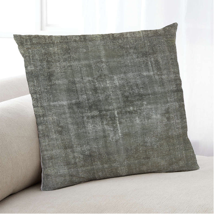 Lifestyle Image of Mid-Century Modern Urban Square Sage Green Throw Pillow, 18 inch by 18 inch, pwurb2897