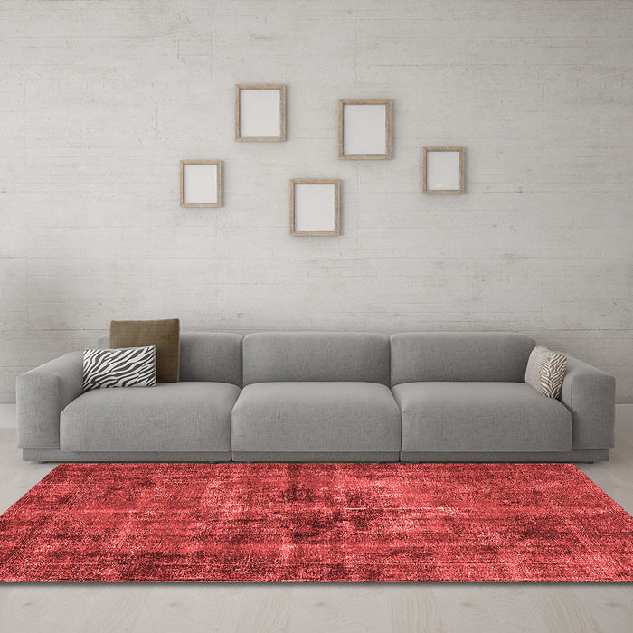 Industrial Red Washable Rugs