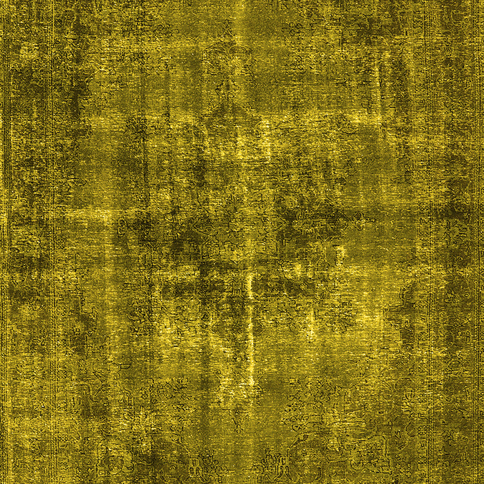Machine Washable Oriental Yellow Industrial Rug, wshurb2897yw