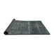 Sideview of Mid-Century Modern Light Slate Gray Oriental Rug, urb2898