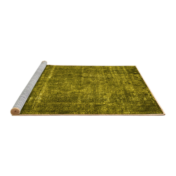Sideview of Machine Washable Oriental Yellow Industrial Rug, wshurb2898yw