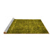 Sideview of Machine Washable Oriental Yellow Industrial Rug, wshurb2898yw