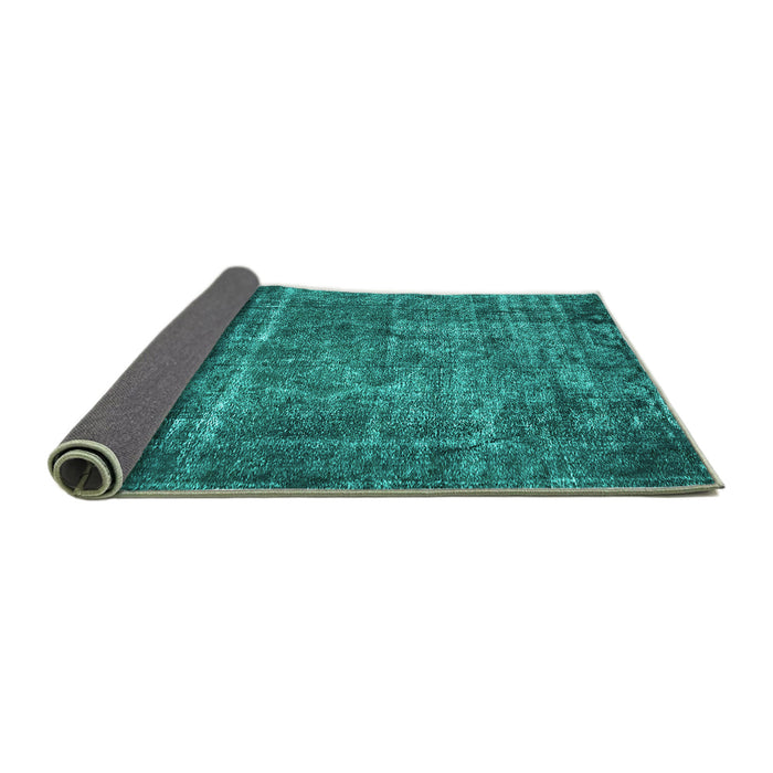 Sideview of Oriental Turquoise Industrial Rug, urb2898turq
