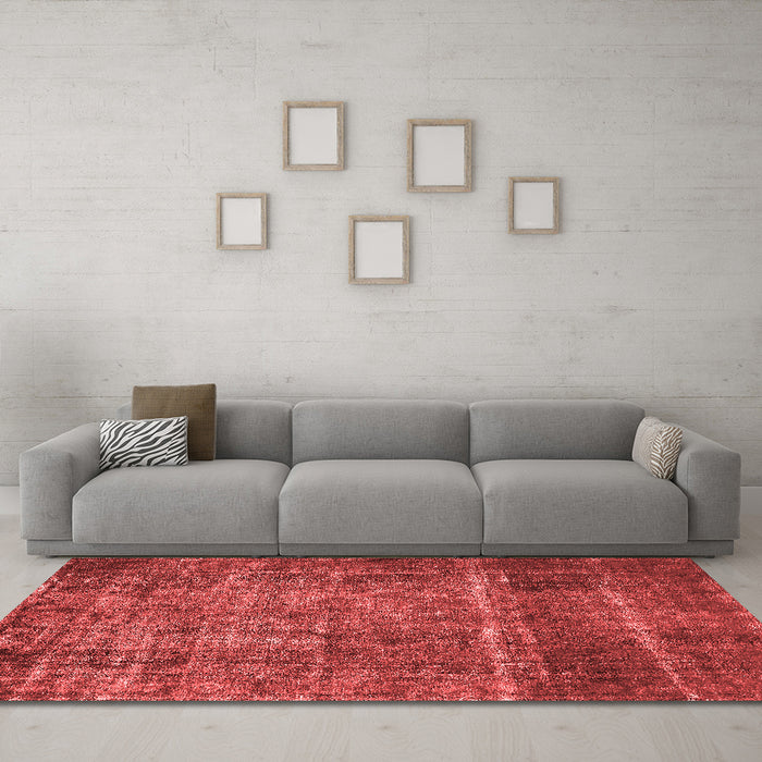 Industrial Red Washable Rugs