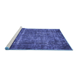 Sideview of Machine Washable Oriental Blue Industrial Rug, wshurb2898blu