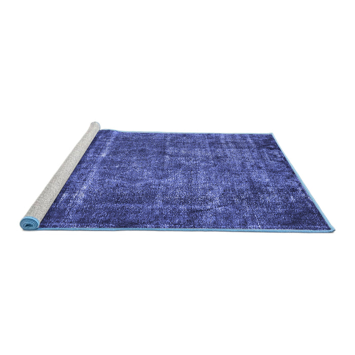 Sideview of Machine Washable Oriental Blue Industrial Rug, wshurb2898blu