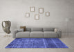 Machine Washable Oriental Blue Industrial Rug in a Living Room, wshurb2898blu