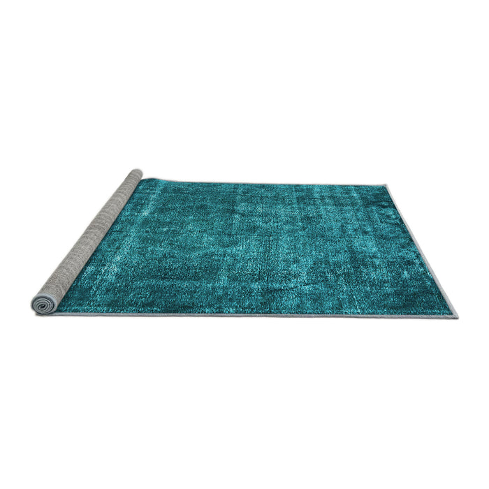 Sideview of Machine Washable Oriental Light Blue Industrial Rug, wshurb2898lblu