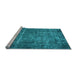 Sideview of Machine Washable Oriental Light Blue Industrial Rug, wshurb2898lblu