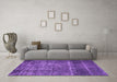 Machine Washable Oriental Purple Industrial Area Rugs in a Living Room, wshurb2898pur
