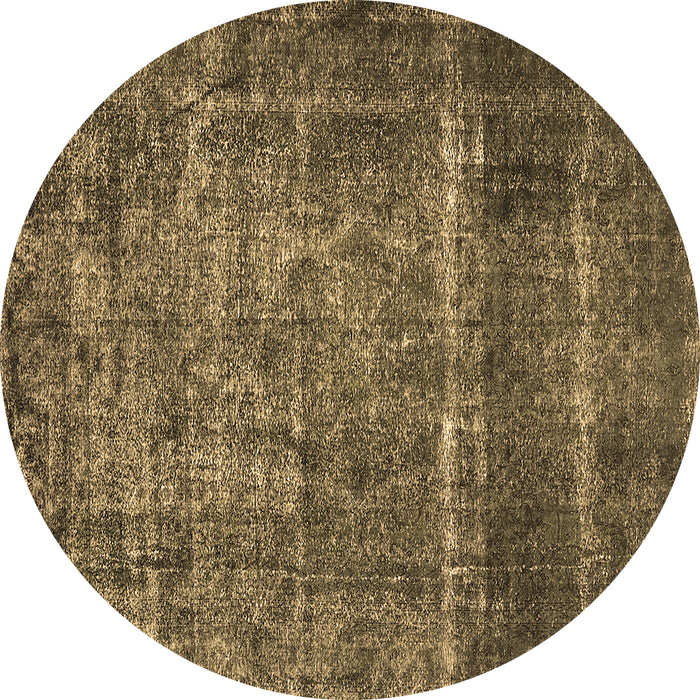 Round Oriental Brown Industrial Rug, urb2898brn
