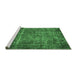 Sideview of Machine Washable Oriental Emerald Green Industrial Area Rugs, wshurb2898emgrn