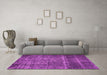 Machine Washable Oriental Pink Industrial Rug in a Living Room, wshurb2898pnk