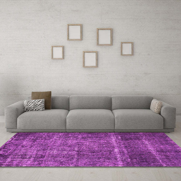 Machine Washable Oriental Pink Industrial Rug in a Living Room, wshurb2898pnk