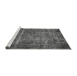 Sideview of Machine Washable Oriental Gray Industrial Rug, wshurb2898gry