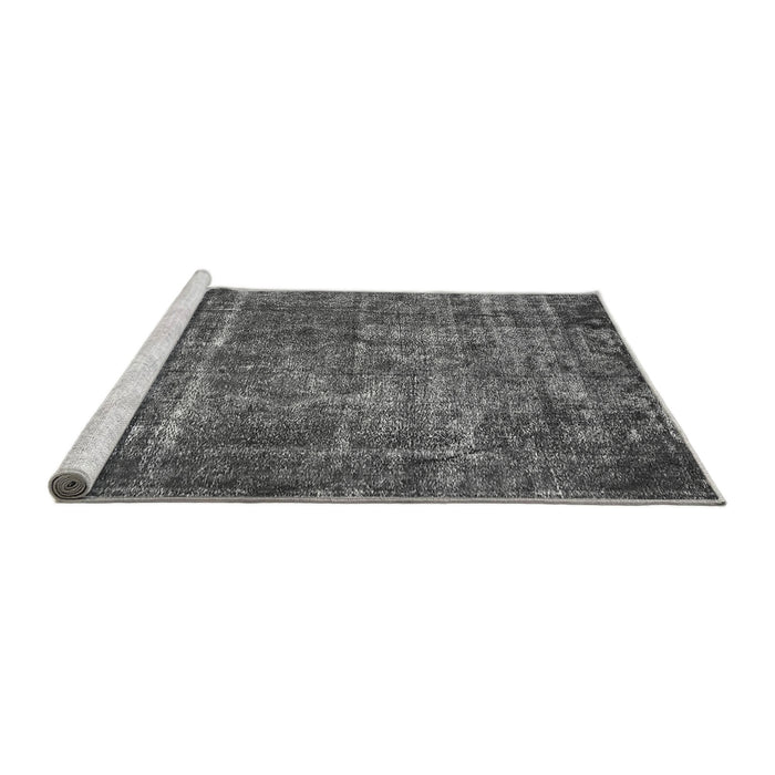 Sideview of Machine Washable Oriental Gray Industrial Rug, wshurb2898gry