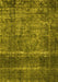 Machine Washable Oriental Yellow Industrial Rug, wshurb2898yw