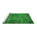 Sideview of Machine Washable Oriental Green Industrial Area Rugs, wshurb2898grn