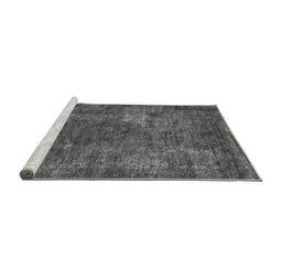 Sideview of Machine Washable Oriental Gray Industrial Rug, wshurb2899gry