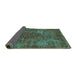 Sideview of Oriental Turquoise Industrial Rug, urb2899turq