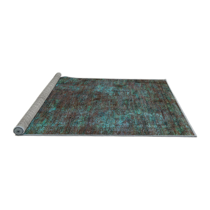 Sideview of Machine Washable Oriental Light Blue Industrial Rug, wshurb2899lblu