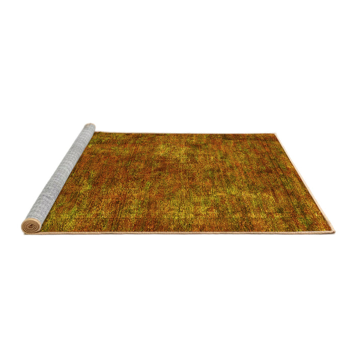 Sideview of Machine Washable Oriental Yellow Industrial Rug, wshurb2899yw