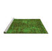 Sideview of Machine Washable Oriental Green Industrial Area Rugs, wshurb2899grn