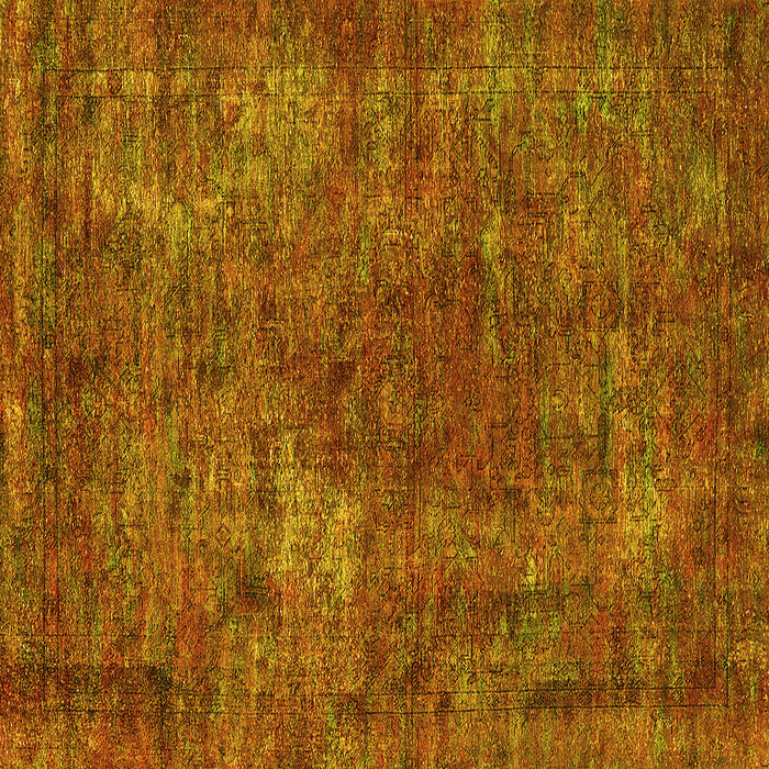 Square Oriental Yellow Industrial Rug, urb2899yw