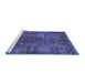 Sideview of Machine Washable Oriental Blue Industrial Rug, wshurb2899blu