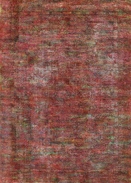 Machine Washable Industrial Modern Tomato Red Rug, wshurb2899