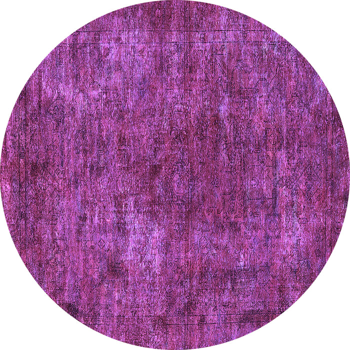 Round Machine Washable Oriental Purple Industrial Area Rugs, wshurb2899pur