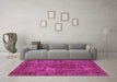 Machine Washable Oriental Pink Industrial Rug in a Living Room, wshurb2899pnk