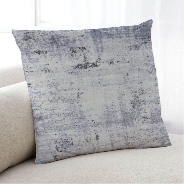 Lifestyle Image of Mid-Century Modern Urban Square Platinum Silver Gray Throw Pillow, 18 inch by 18 inch, pwurb28