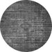 Round Oriental Gray Industrial Rug, urb2900gry