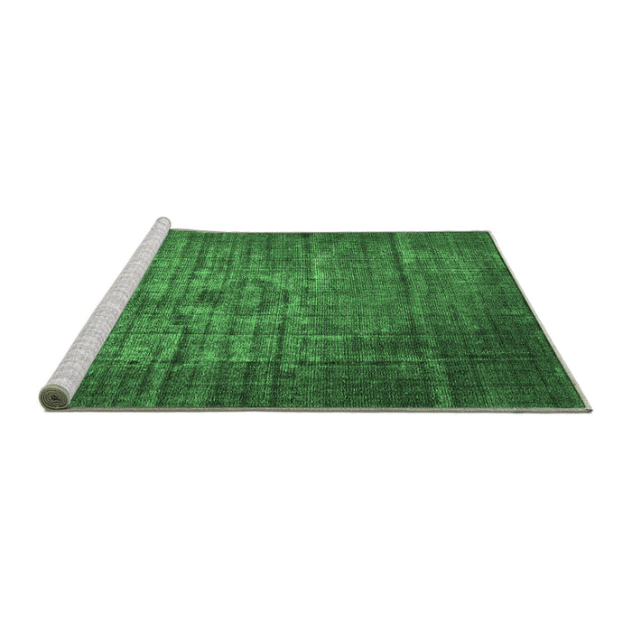Sideview of Machine Washable Oriental Emerald Green Industrial Area Rugs, wshurb2900emgrn