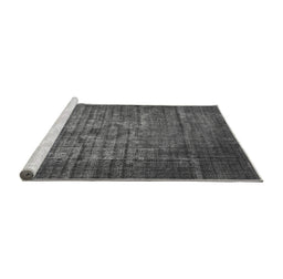 Sideview of Machine Washable Oriental Gray Industrial Rug, wshurb2900gry