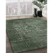 Mid-Century Modern Camouflage Green Oriental Rug in Family Room, urb2900