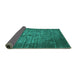 Sideview of Oriental Turquoise Industrial Rug, urb2900turq