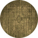 Round Oriental Brown Industrial Rug, urb2900brn