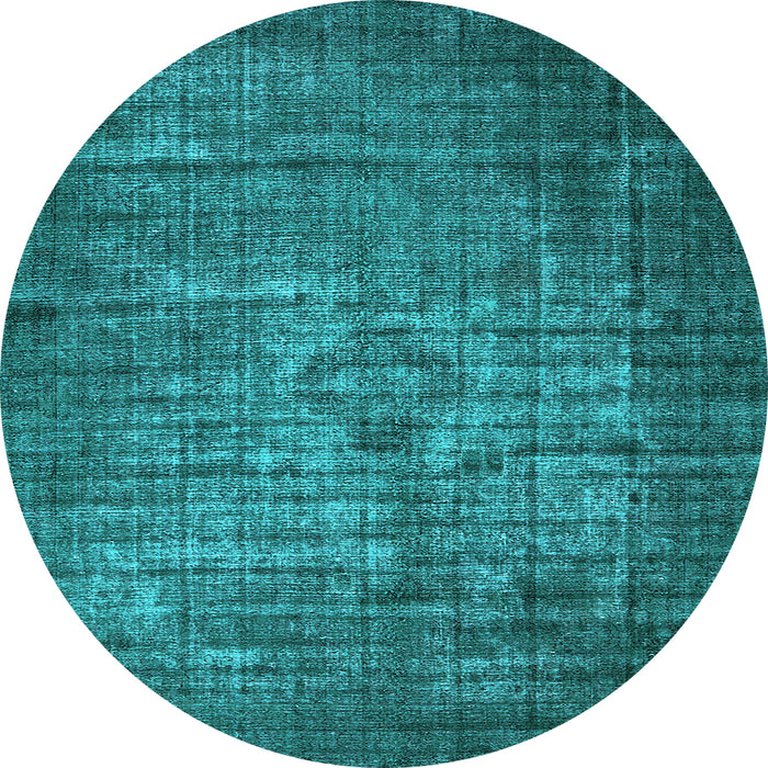 Round Machine Washable Oriental Light Blue Industrial Rug, wshurb2900lblu