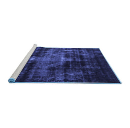 Sideview of Machine Washable Oriental Blue Industrial Rug, wshurb2901blu