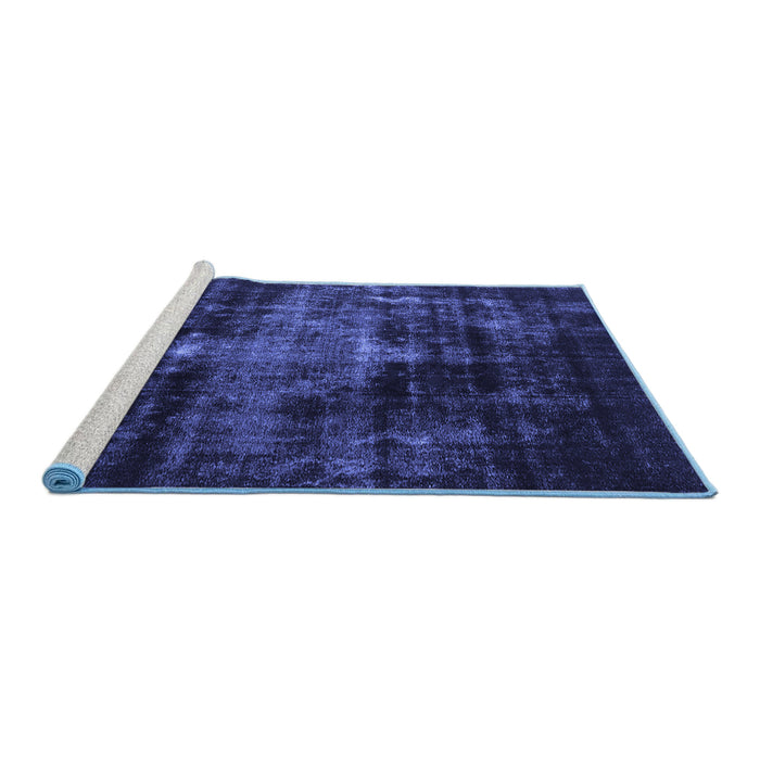 Sideview of Machine Washable Oriental Blue Industrial Rug, wshurb2901blu