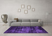 Machine Washable Oriental Purple Industrial Area Rugs in a Living Room, wshurb2901pur