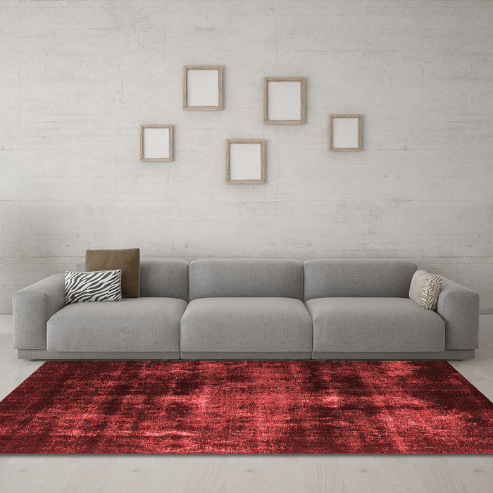 Industrial Red Washable Rugs